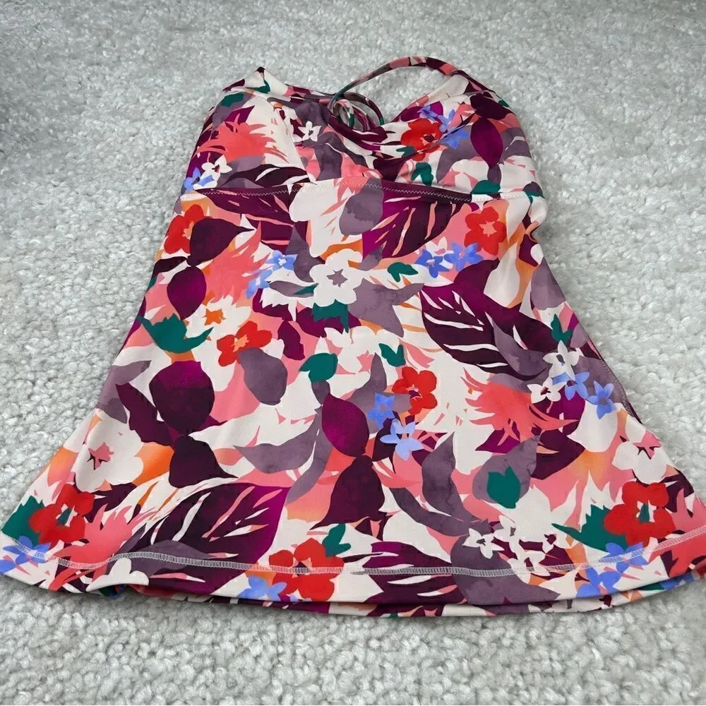 Athleta Daybreak Tropical Triangle Tankini Swim Top